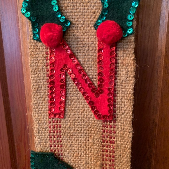 NOEL, vintage HANDMADE DOOR HANGER, 36 inches tall and 4 inches wide. - Picture 3 of 7